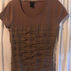 Ann Taylor soft brown detailed Classic Top/Tee.